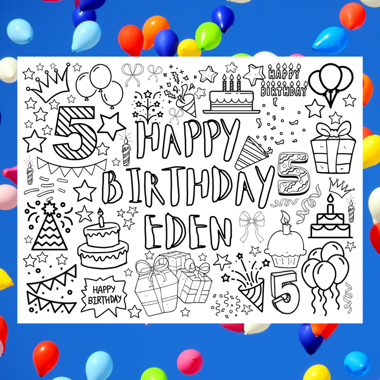 Birthday Colouring Placemat